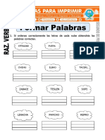 Ficha de Formar Palabras para Segundo de Primaria