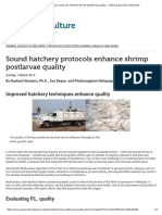 Sound Hatchery Protocols Enhance Shrimp Postlarvae Quality