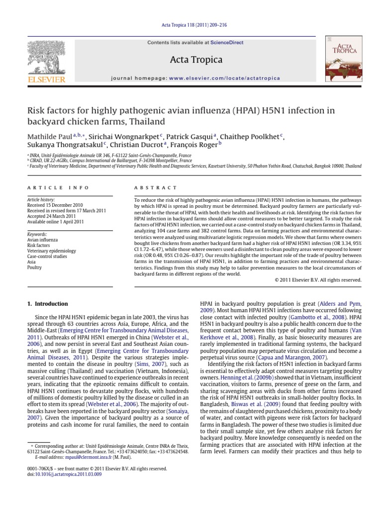 Risk Factors For Highly Pathogenic Avian3 | PDF | Avian Influenza ...