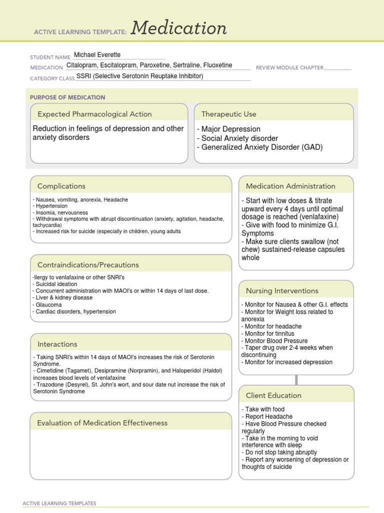 SSRI (Selective Serotonin Reuptake Inhibitor) | PDF | Selective ...
