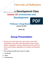 University of Puthisastra Economics Development Class Lecture 10
