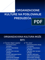 Uticaj Organizacione Kulture Na Poslovanje Preduzeca PDF