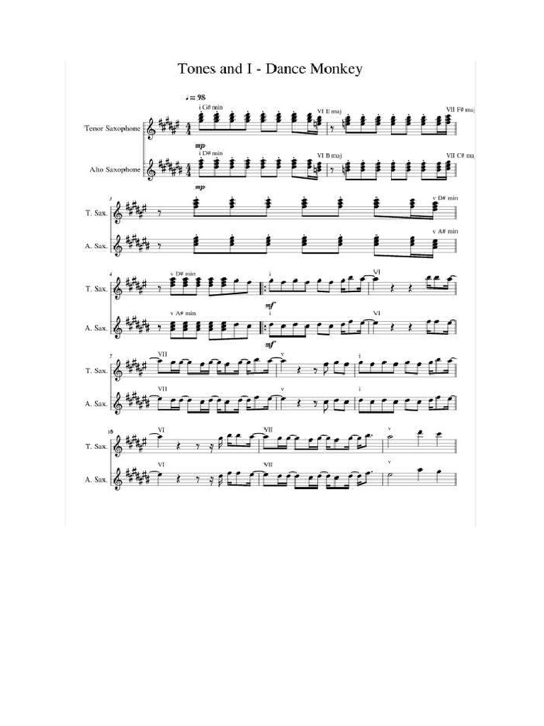 Dance Monkey Sax PDF