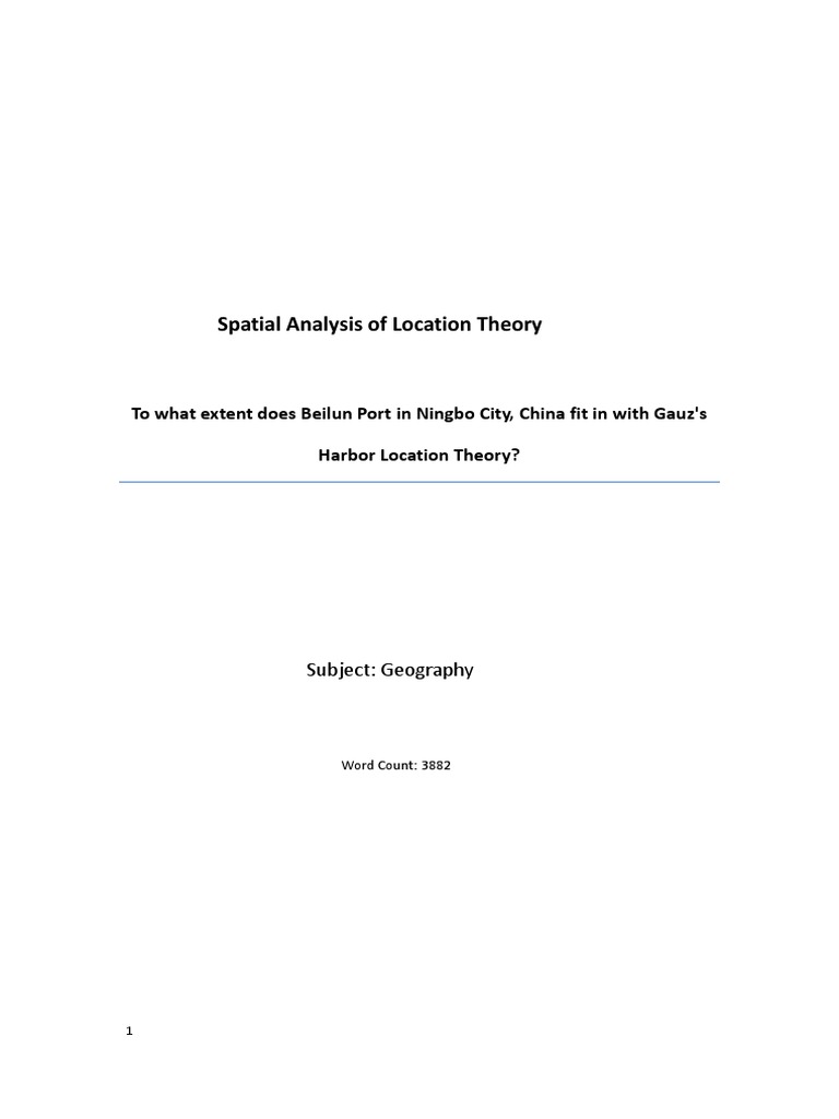 Fu Ziyi Bill Geography EE 1 PDF PDF Port Economics