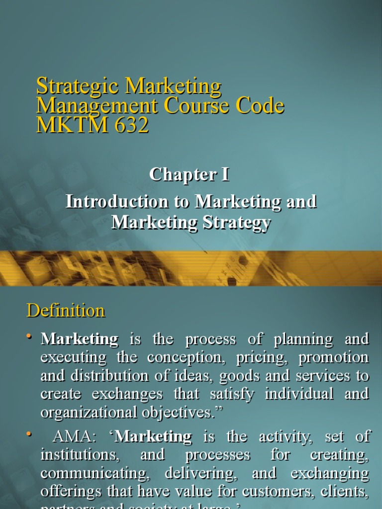 Chapter 1 SMM Introduction | PDF | Strategic Management | Marketing ...