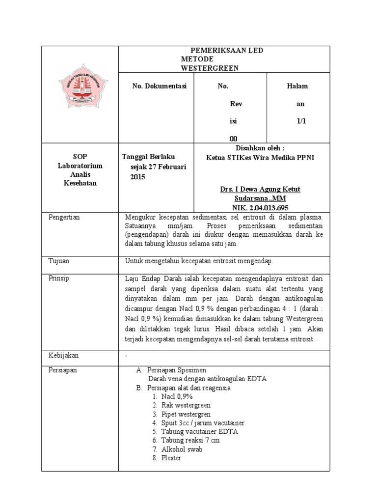LED Metode Westergren | PDF | Sains & Matematika