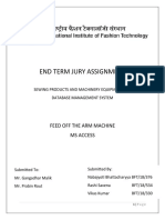 MS Access Database and Feed Off The Arm Machine