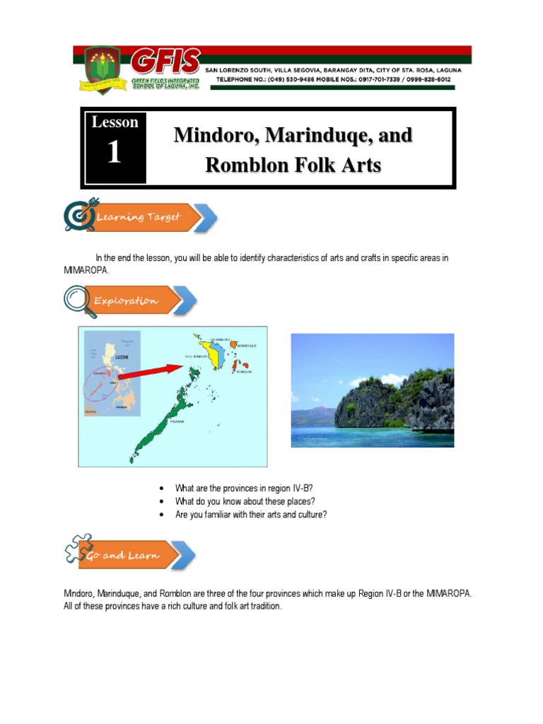 Mindoro, Marinduqe, and Romblon Folk Arts PDF Basket Weaving Weaving
