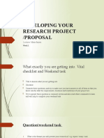 Developing Your Research Project /proposal: Lecturer Maria Fayyaz