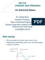 EE 315 Power Distribution and Utilization: Lecture3: Electricity Basics