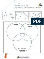 3 Circle Venn Diagram Sheet 3:2: Put The Letters Representing Each Shape in The Correct Places in This Venn Diagram