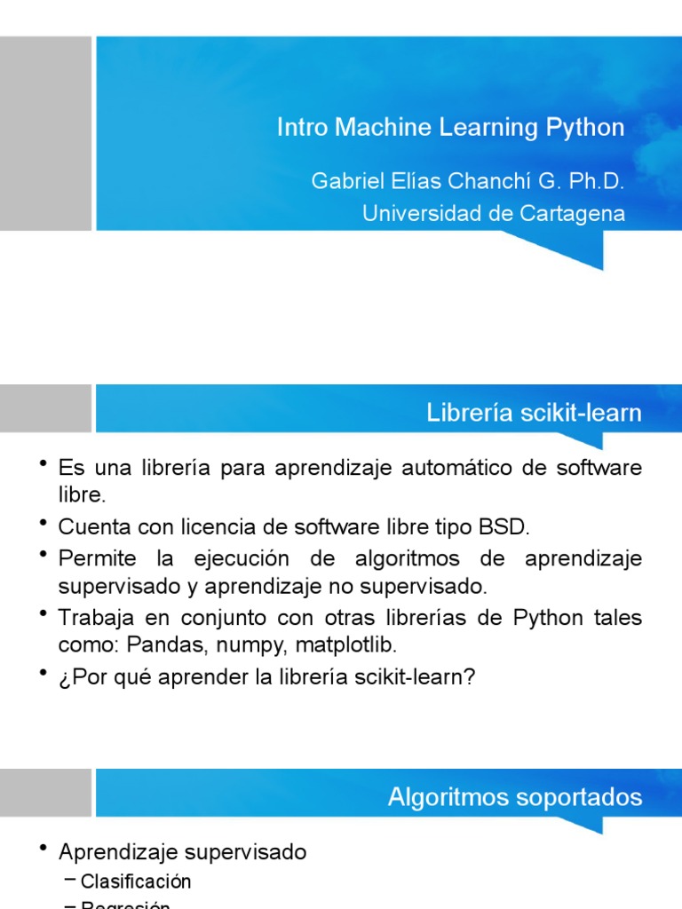 Intro Machine Learning Python | PDF | Aprendizaje automático ...