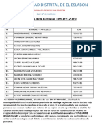 Declaración jurada MDEE-2020 con lista de 16 personas en cuarentena