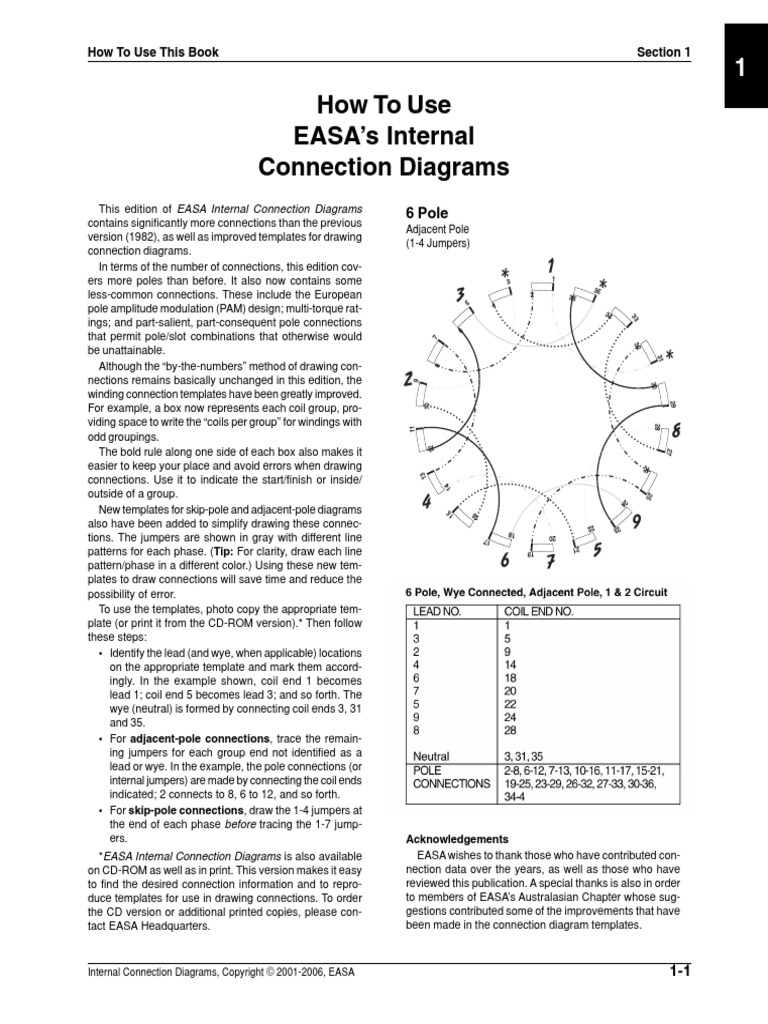 How To Use EASA's Internal Connection Diagrams 6 Pole PDF Computing