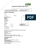 Hifz Programme Child Details Form: Section I: Child Section