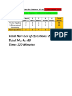 Test 10 Marks Distribution PDF