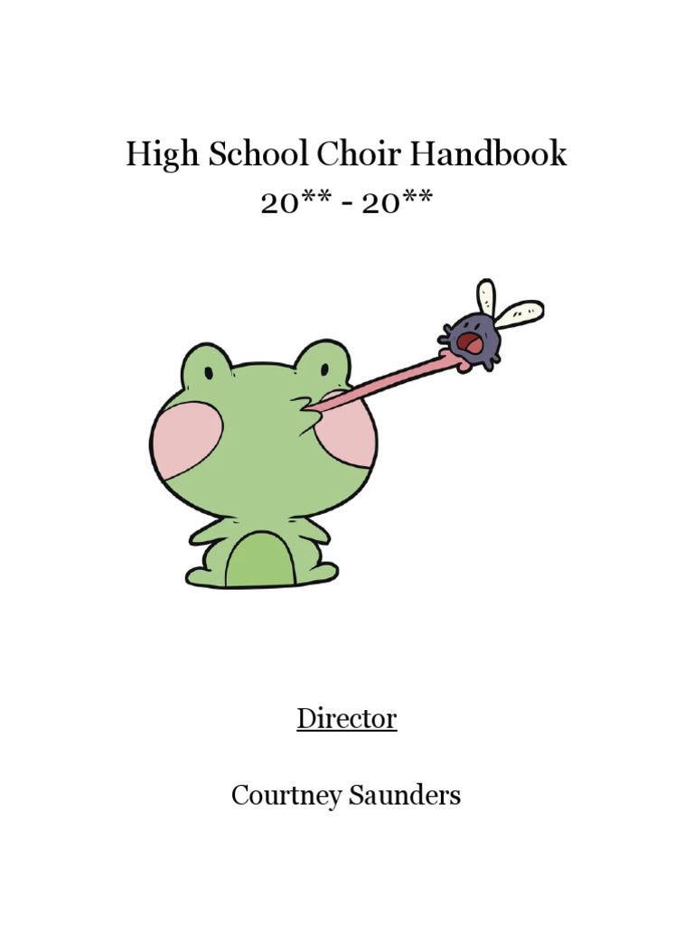 High School Choir Handbook PDF Choir Audition