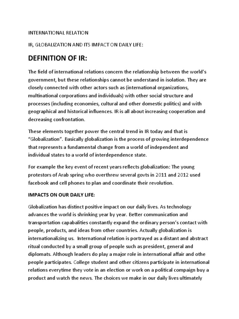 International Relation | PDF | Sovereign State | Holy Roman Empire