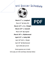 2011 Soccer Schedule
