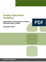 Quality Assurance Guidance: Digitisation and Disposal of Patient Records Policy Toolkit December 2014