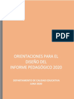Orientaciones para El Diseño Del Informe Pedagógico 2020