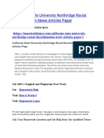 California State University Northridge Racial Discrimination News Articles Paper