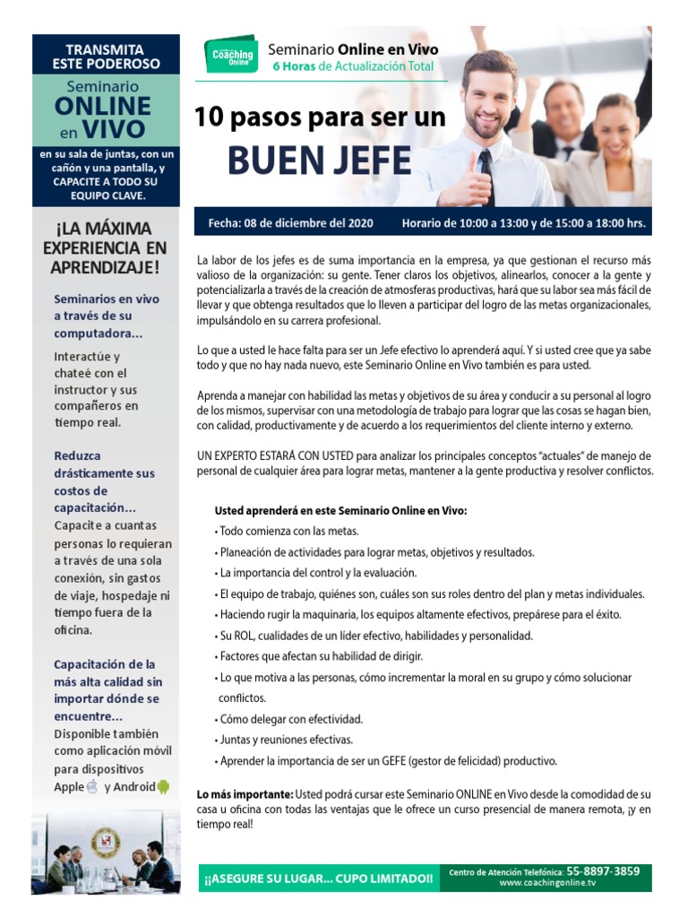 10 Pasos para Ser Un Buen Jefe | PDF | Seminario | Enseñando y aprendiendo