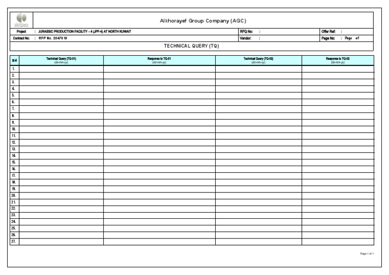 04-Technical Query Format | PDF