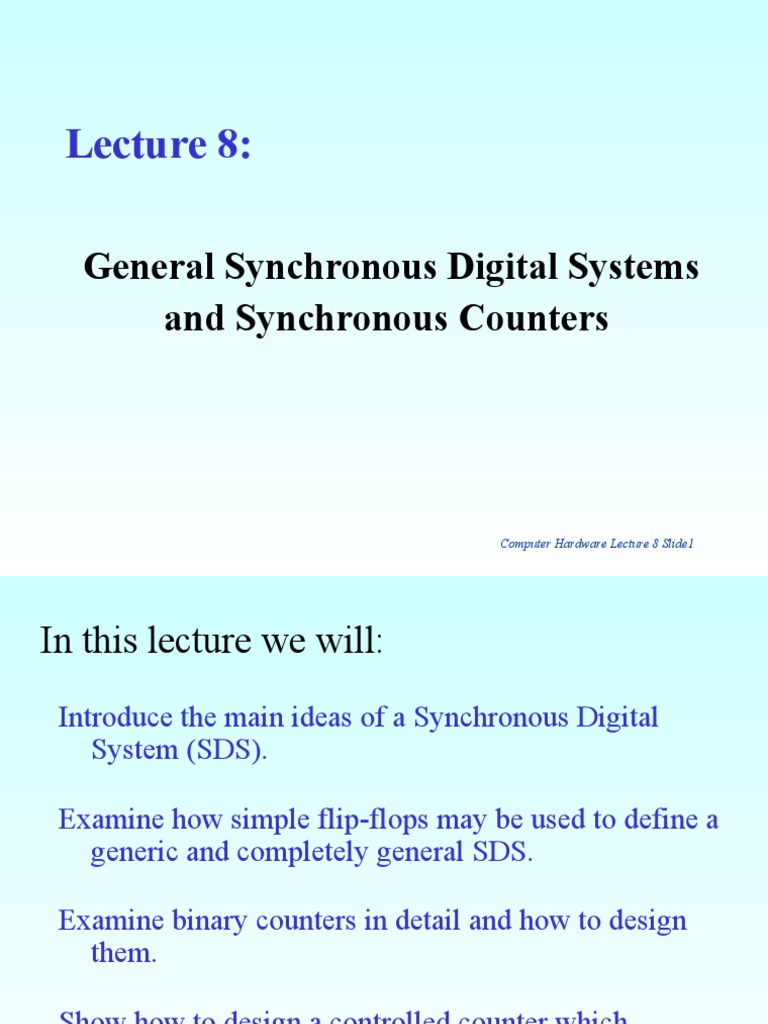 General Synchronous Digital Systems and Synchronous Counters | PDF ...