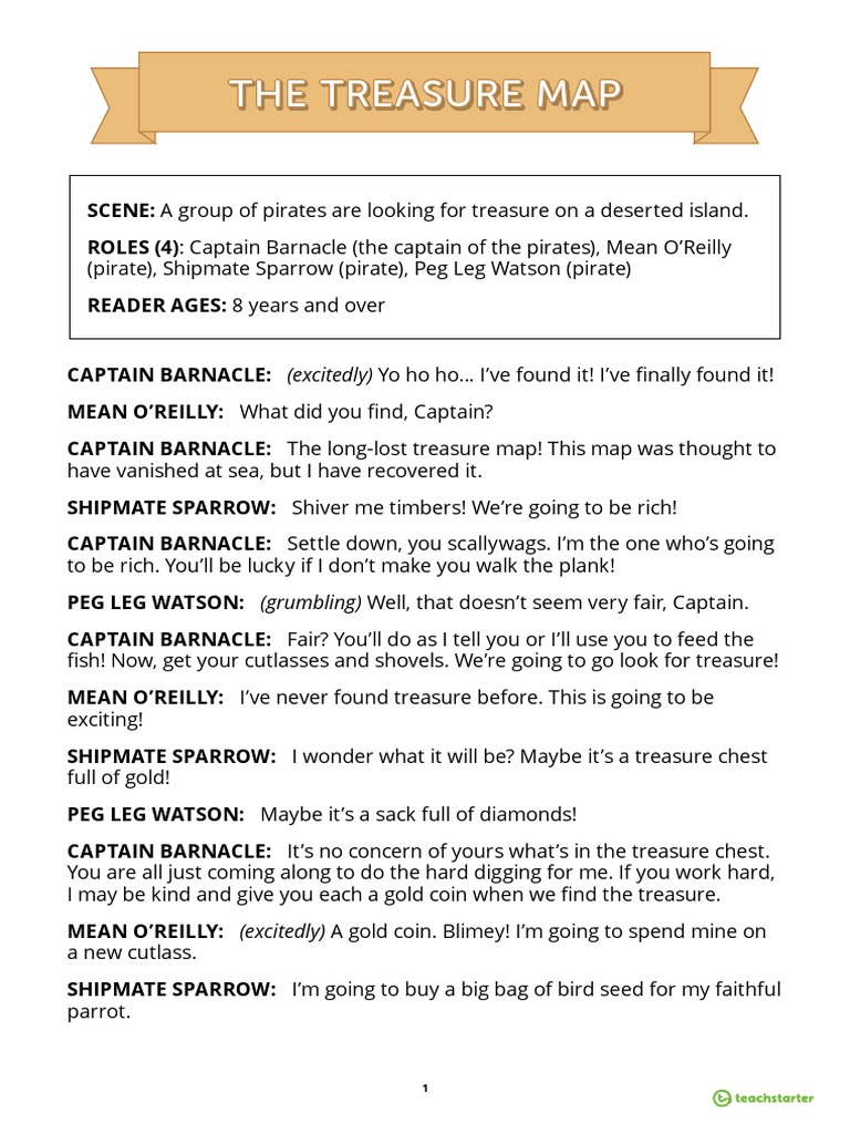 Drama - The Treasure Map Script PDF | PDF