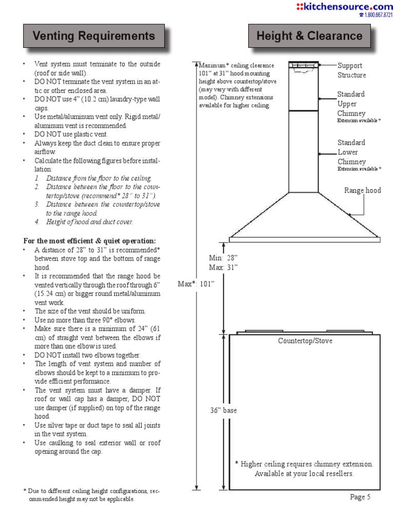 Venting Requirements Height & Clearance Support Structure PDF Duct