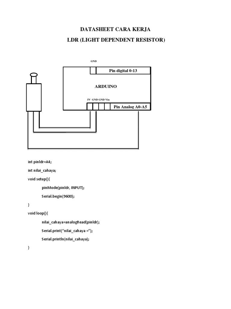 Datasheet Sensor LDR untuk Arduino | PDF