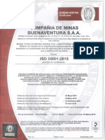 Certificado ISO 14001 - 2015 - Cía. de Minas Buenaventura S.A.A. (UKAS)