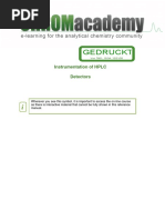 Gedruckt: Instrumentation of HPLC Detectors