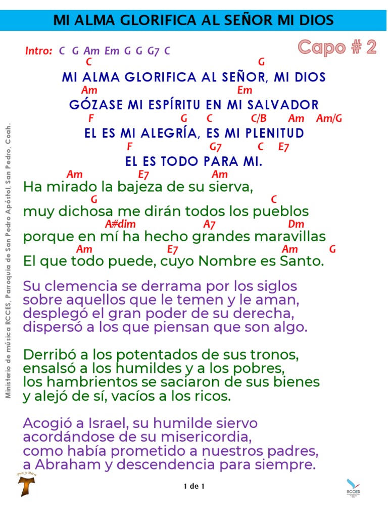 Mi Alma Glorifica Al Señor Mi Dios PDF Teología Creencia