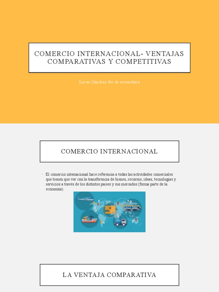 Comercio Internacional - Ventajas Comparativas y Competitivas | PDF
