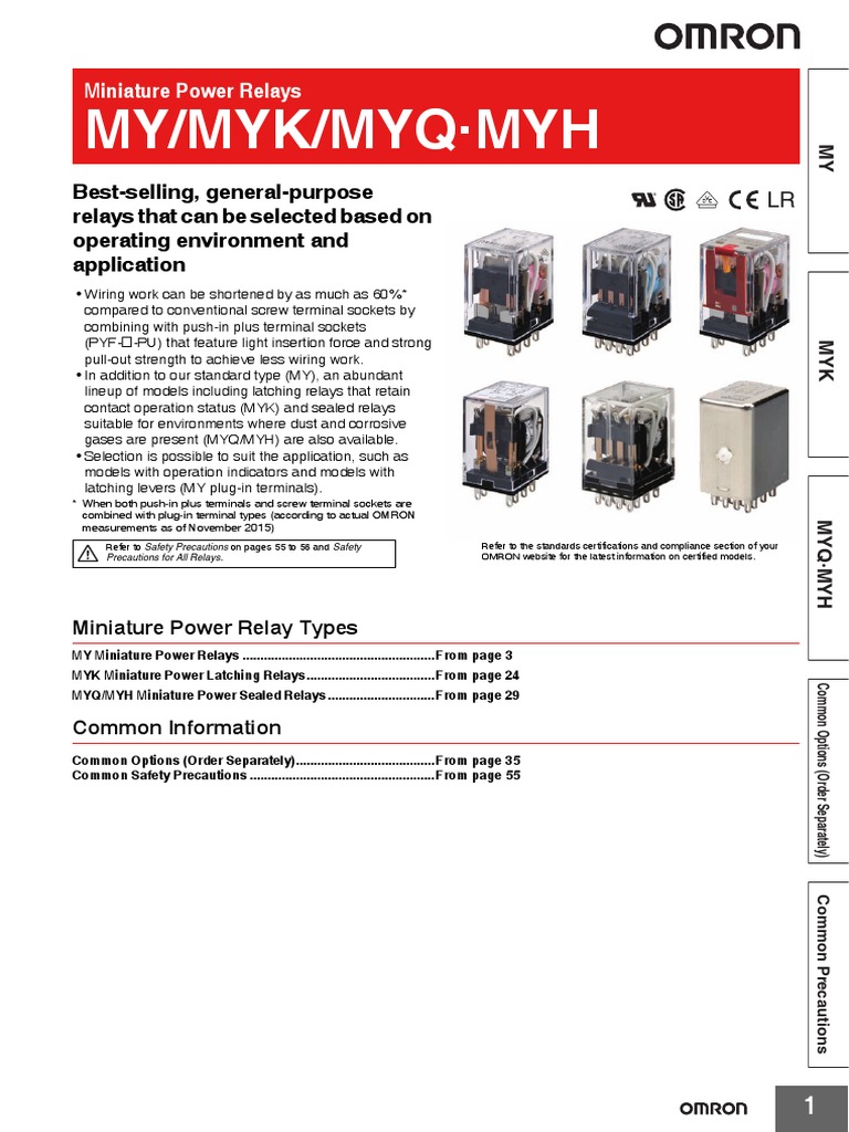 Omron Relay Catalogue PDF PDF Inductor Alternating Current