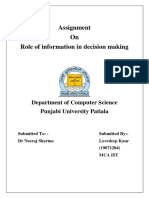 Role of Information in Decision Making PDF
