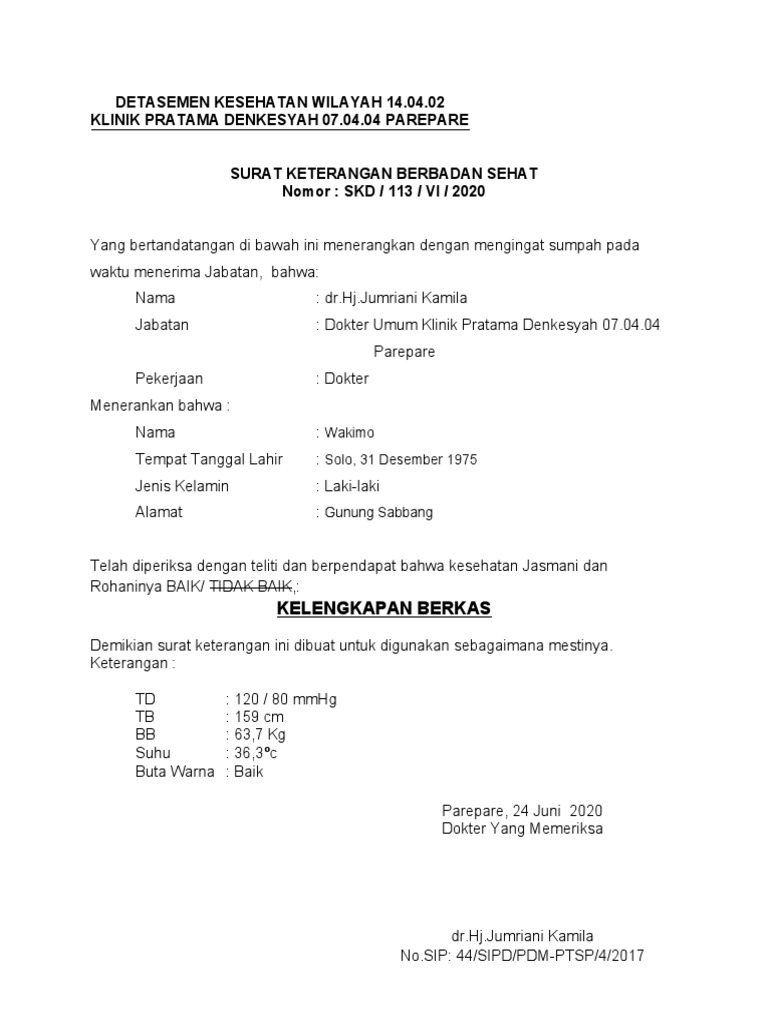 Download 91+ Contoh Surat Keterangan Sehat Terbaik Gratis