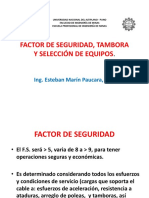 Factor de Seguridad, Tambora Y Selección de Equipos: Ing. Esteban Marín Paucara, M.SC
