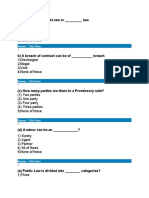 Law and Contract Quiz with Answers