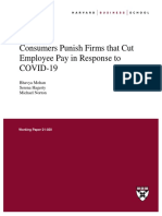 Consumers Punish Firms That Cut Employee Pay in Response To COVID-19