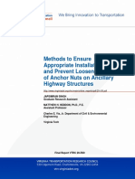 Methods To Ensure Appropriate Installation and Prevent Loosening of Anchor Nuts On Ancillary Highway Structures