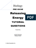 Releasing Energy Tutorial Questions