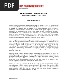 Project Report On Mustard Oil Production