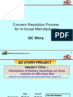 Concern Resolution Process For In-House Manufacturing: QC Story