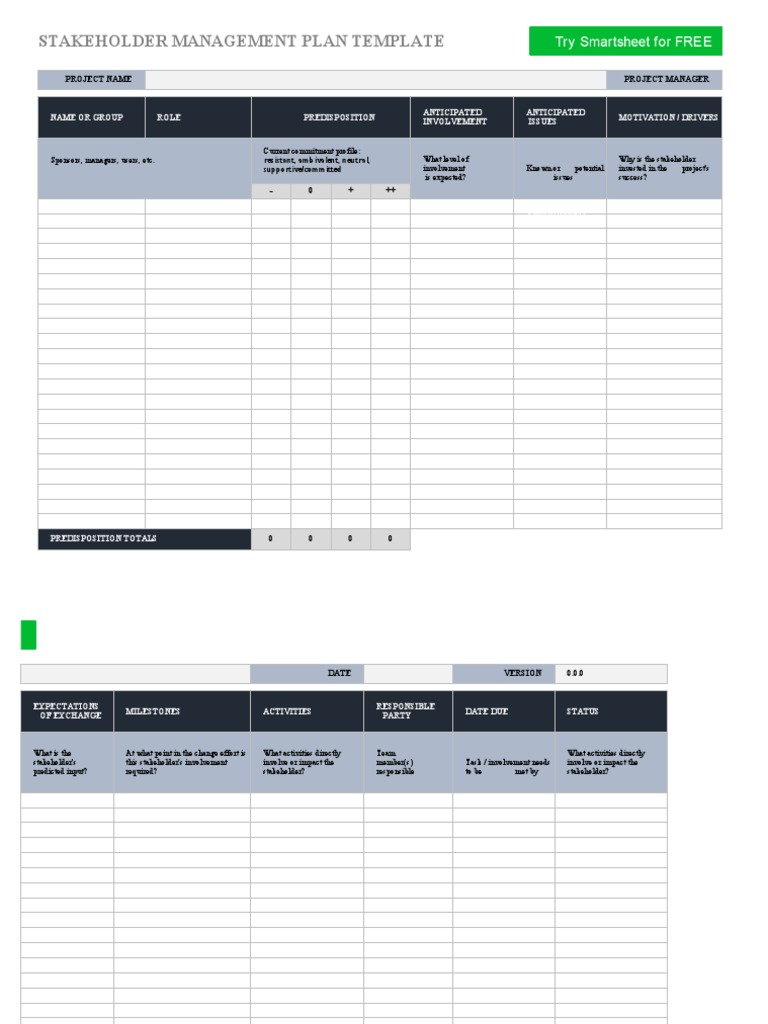 Stakeholder Management Plan Template | PDF | Psychological Concepts ...