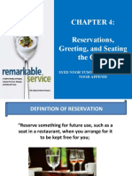 Chapter 4 - Reservations, Greeting, and Seating The Guest