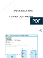 Common Gate Amplifier Common Drain Amplifier