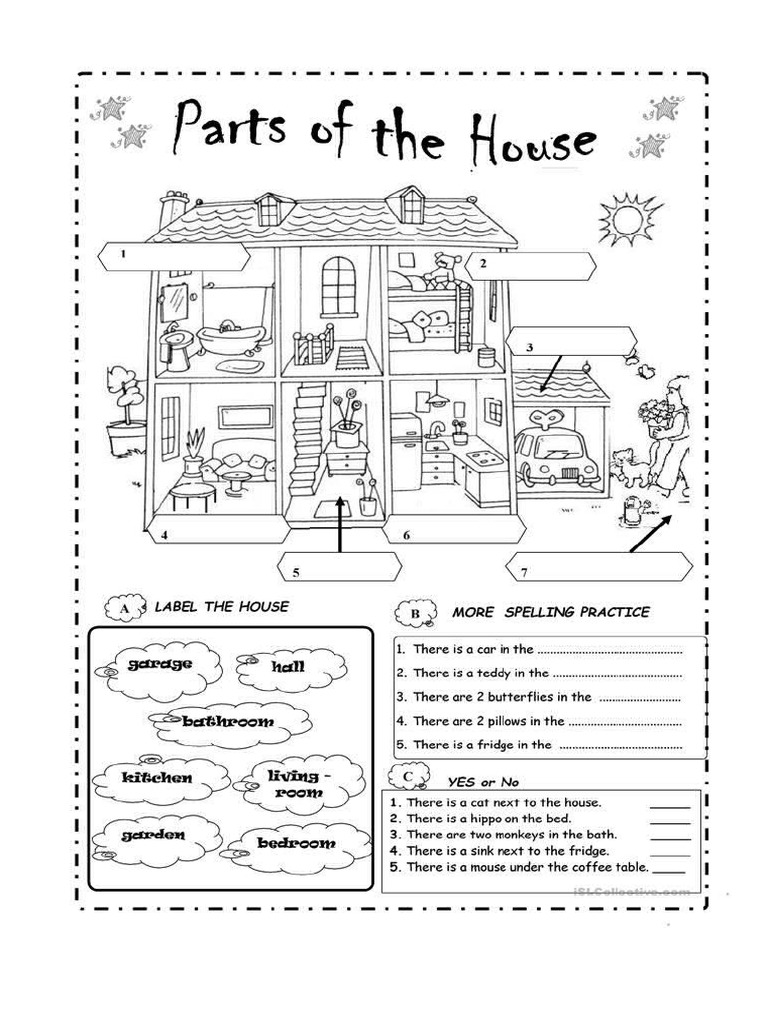 Parts of The House Worksheet | PDF